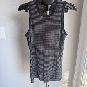Standard James Perse Women Extra Long Cotton Linen Blend Striped Tank Top Size S